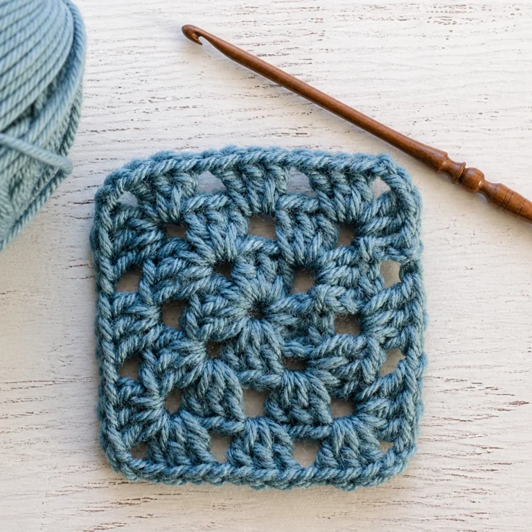 Classic granny square pattern crochet tutorial with step-by-step instructions.