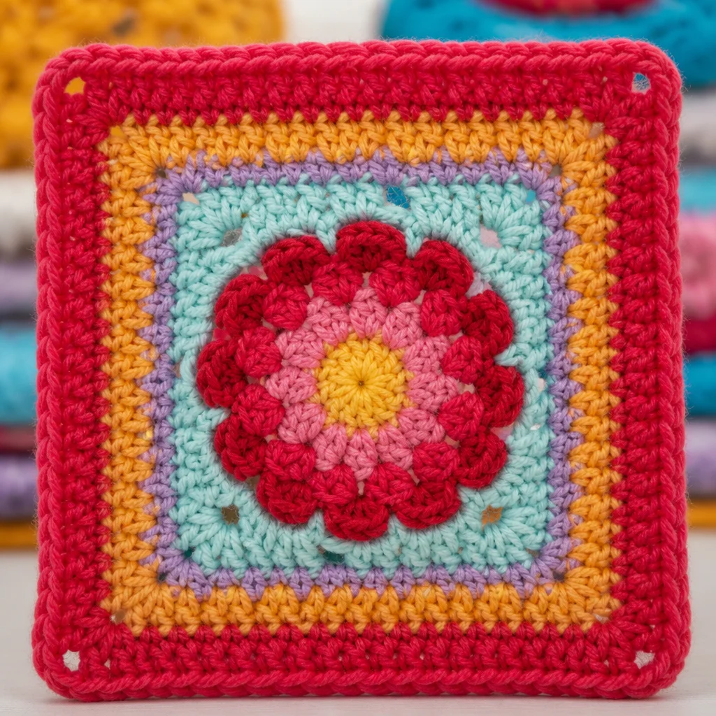 Creative granny square technique focus for blankets and scarves in crochet projects.