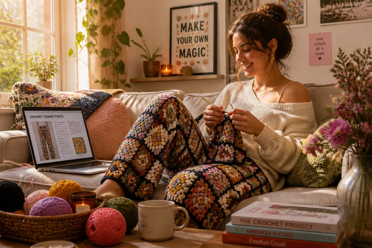 Stylish Crochet Granny Square Pants Pattern for Cozy Comfort