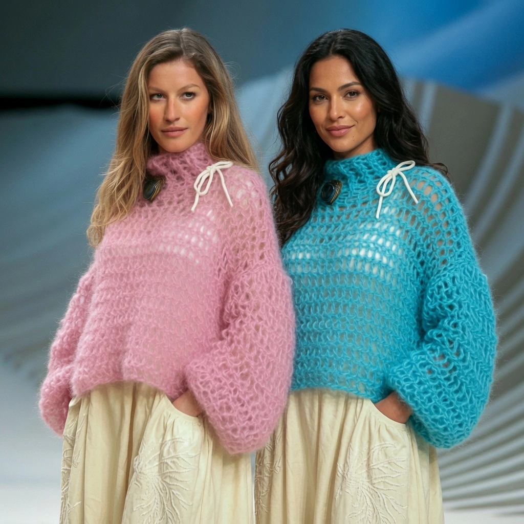 EASY Fluffy Mohair Sweater ANY SIZE Free Crochet Pattern + Video Tutorial
