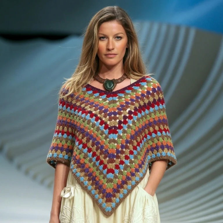 EASY Crochet Granny Stripe Poncho – FREE Pattern + Video Tutorial