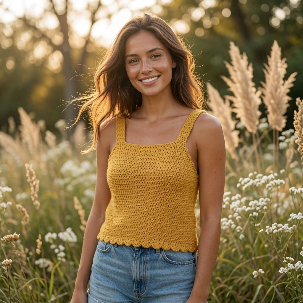 Easy Crochet Summer Scallop Tank Top – FREE Pattern