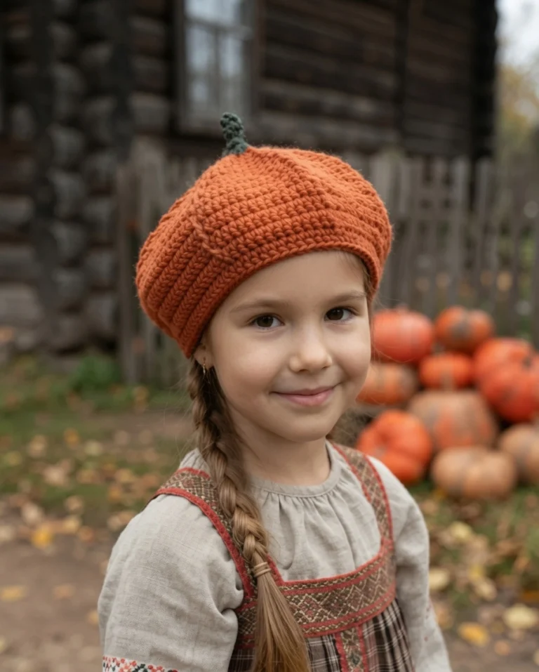 Easy Crochet Pumpkin Beret Hat | Beginner Friendly Pattern
