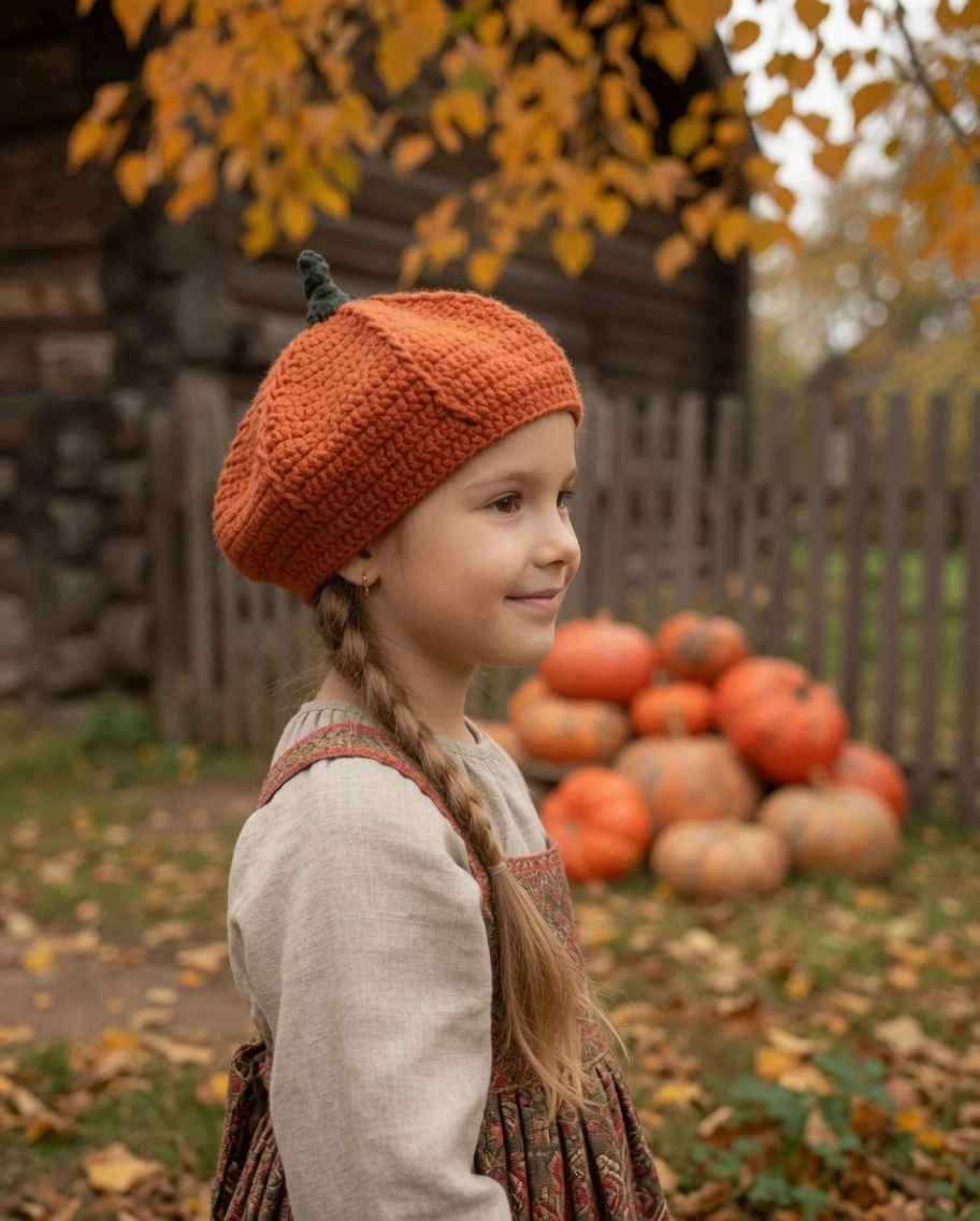 Easy Crochet Pumpkin Beret Hat | Beginner Friendly Pattern
