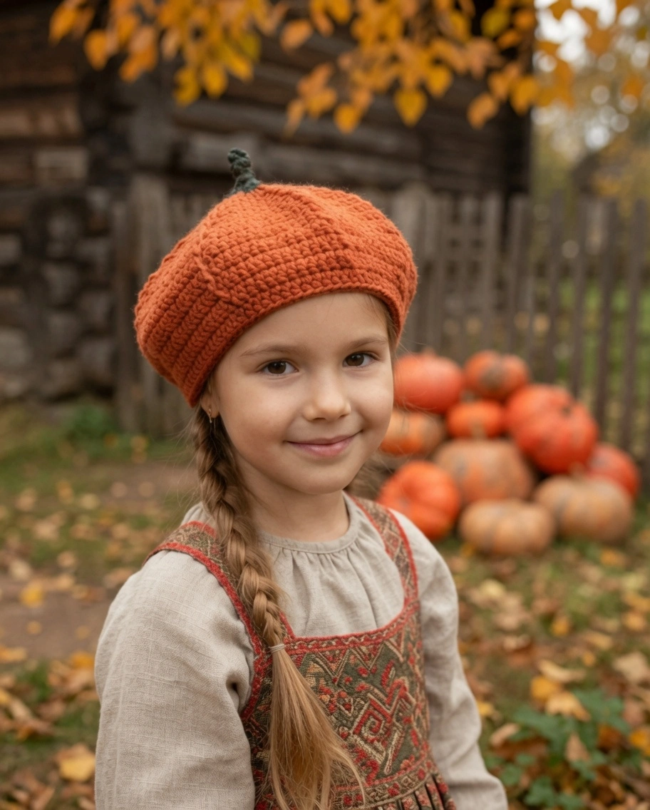 Easy Crochet Pumpkin Beret Hat | Beginner Friendly Pattern