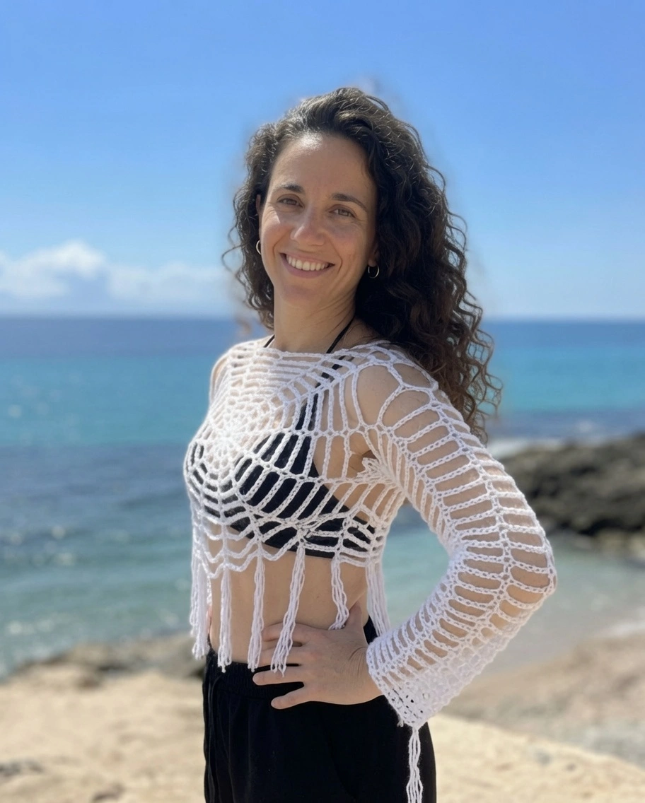 Modern Free Crochet Spider Web Top Pattern for Halloween
