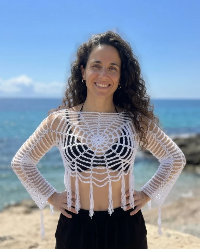 Modern Free Crochet Spider Web Top Pattern for Halloween