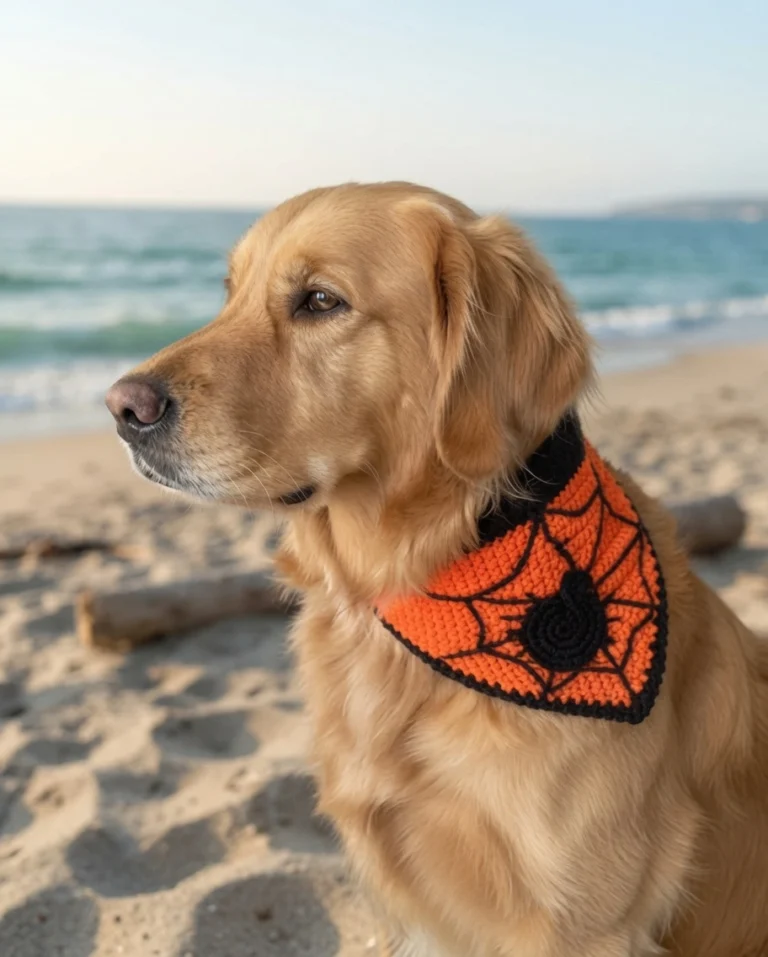 Halloween Dog Bandana Free Crochet Pattern for Pet Costumes