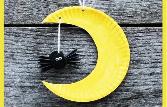 Crescent Moon and Bat Kids' Craft Mobile for fun decoration