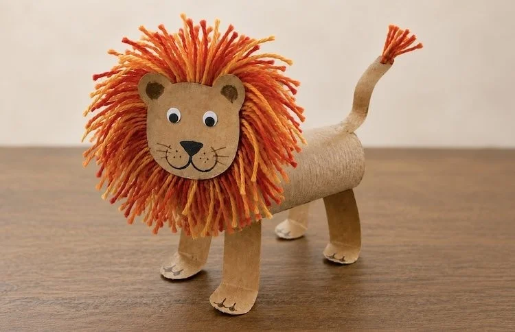 Easy toilet paper roll lion craft for kids