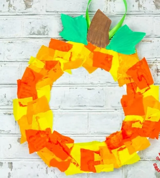 Handmade Pumpkin Wreath Craft for autumn home decoration
